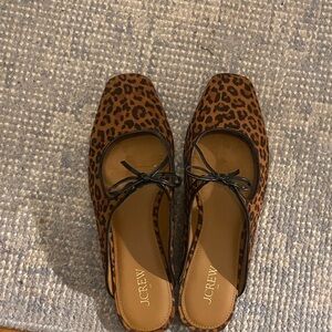 J. Crew Brown and Black Leopard Flats